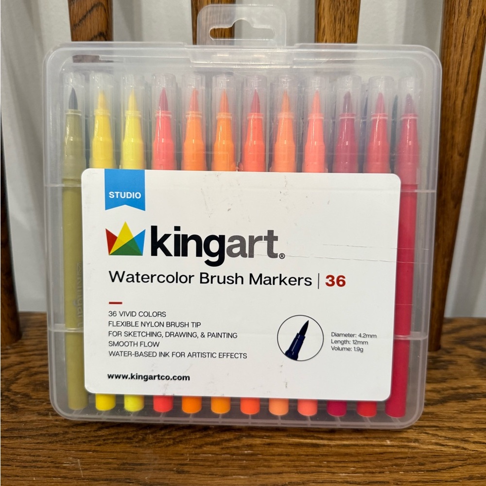Kingart Watercolor Brush Markers Set of 36 – Gently Used